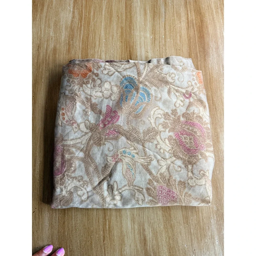 Ralph Lauren Venetian Court Queen Flat Sheet Floral Paisley Tan